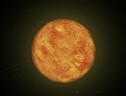 Rappresentazione artistica del pianeta TOI1807b in orbita intorno alla sua stella madre (fonte: Nardiello/NASA-Eyes-on-exoplanets) (ANSA)