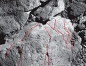 Le crepe superficiali di Bennu riprese da Osiris-Rex (fonte: NASA/Goddard/University of Arizona) (ANSA)