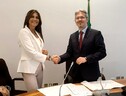 Il Capo del Dipartimento, Carlo Renoldi, e la Presidente della Fondazione “Atena Donna”, Carla Vittoria Maira (ANSA)