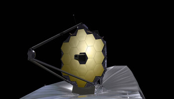 Rappresentazione artistica del telescopio spaziale James Webb nello spazio (fonte: NASA) (ANSA)