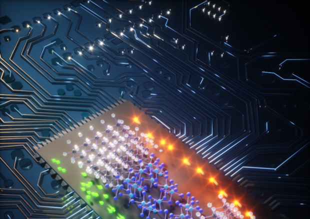 Rappresentazione artistica di un chip superconduttore (fonte: TU Delft) © Ansa