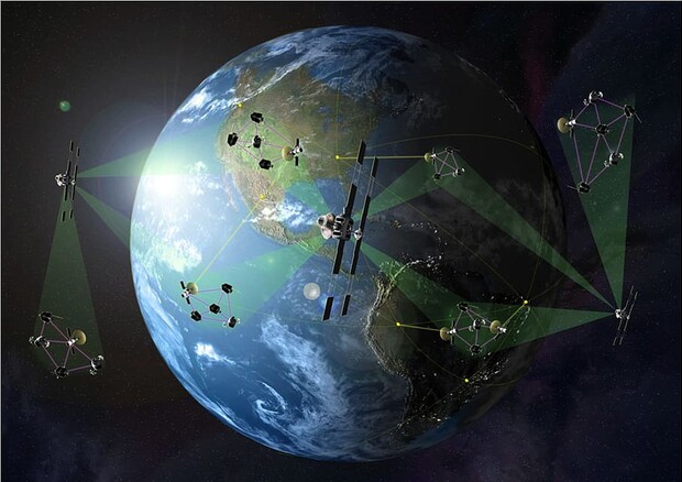Rappresentazione grafica dei satelliti nell'orbita terrestre (fonte: Piqsels) © Ansa
