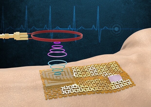La pelle elettronica wireless, senza chip per il Bluetooth né batterie (fonte: MIT) © Ansa
