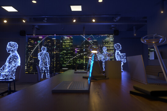 Un'immagine del futuro sul lavoro con Intelligenza artificiale . Foto iStock.