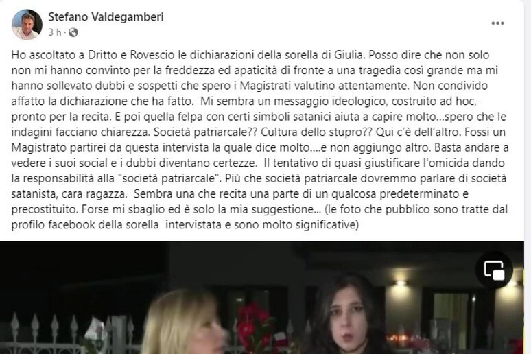 Consigliere veneto,  'messaggio ideologico ' da sorella Giulia - RIPRODUZIONE RISERVATA