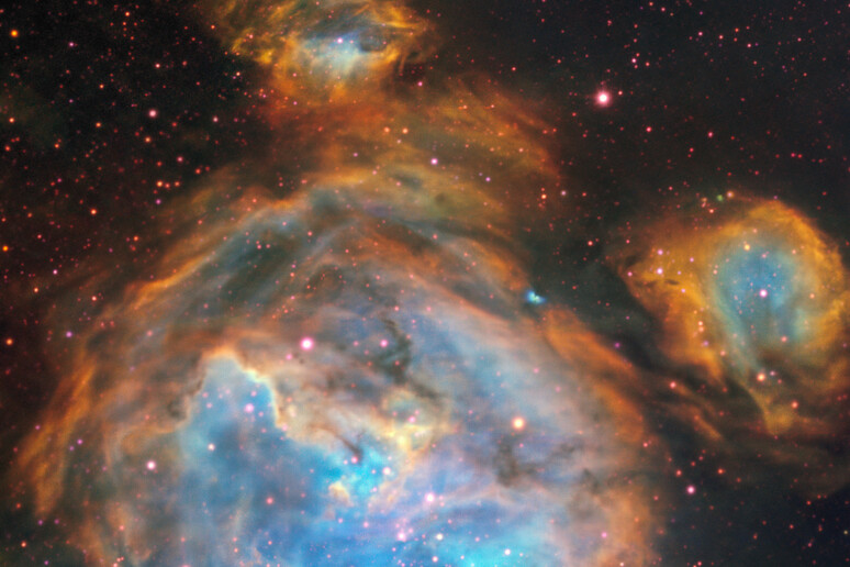 La regione della Grande Nube di Magellano in cui è stato osservato il disco protoplanetario (fonte: ESO, A McLeod et al.) - RIPRODUZIONE RISERVATA