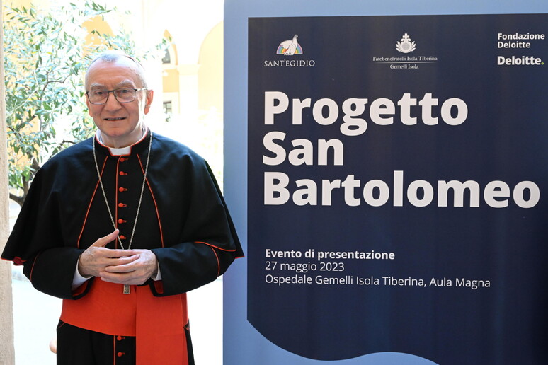 Il Segretario di Stato vaticano Parolin alla presentazione del progetto San Bartolomeo - RIPRODUZIONE RISERVATA