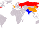Mappa dei Paesi che hanno armi nucleari (fonte: Wikipedia) (ANSA)