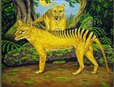 Rappresentazione artistica di due esemplasri di tigre della tasmania (fonte: Polev1979 da Wikipedia) (ANSA)