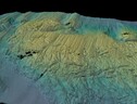 Immagine in 3D delle creste parallele che sono state create mentre il bordo del ghiacciaio si ritirava e oscillava su e giù con le maree (Fonte: Alastair Graham/University of South Florida) (ANSA)