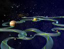 Rappresentazione artistica di autostrade planetarie (fonte: NASA) (ANSA)