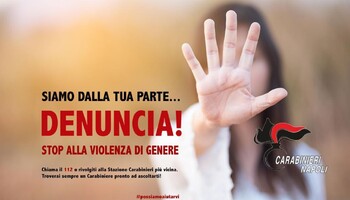 Violenza di genere, l'appello dei carabinieri del Comando Provinciale di Napoli (ANSA)