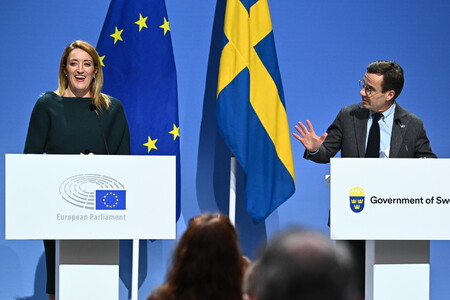 EU Parliament Speaker Metsola visits Sweden