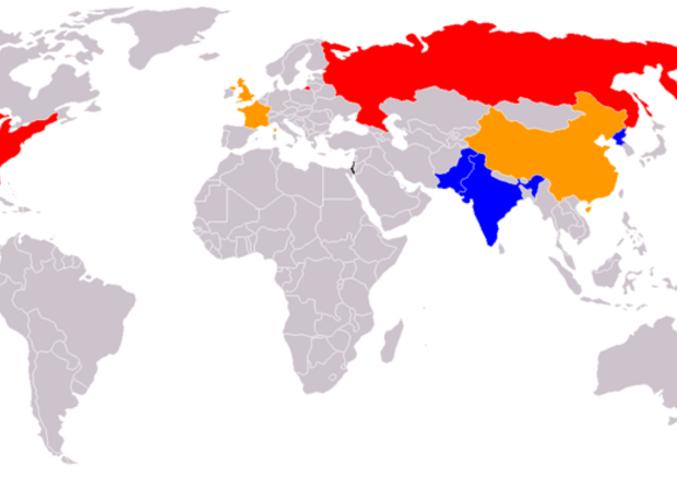 Mappa dei Paesi che hanno armi nucleari (fonte: Wikipedia) © Ansa