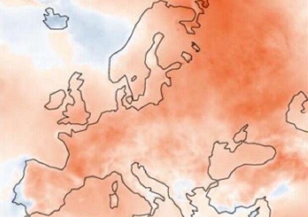 Mappa delle temperature record in Europa nell'estate 2022 (fonte: C35/ECMWF) © Ansa