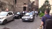Grillo a Roma, l'arrivo di Giuseppe Conte all'hotel Forum