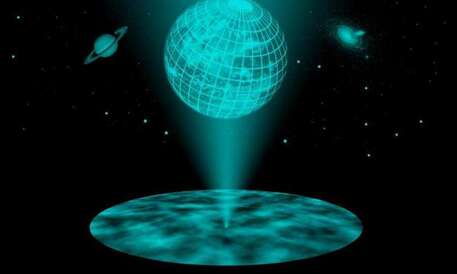 Rappresentazione artistica dell'universo come un ologramma (fonte: Vienna University of Technology) © Ansa