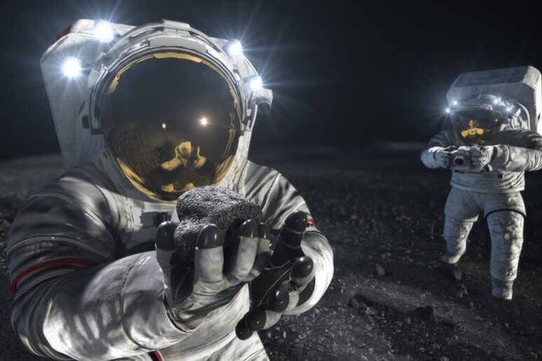 Rappresentazione artistica delle tute per gli astronauti che cammineranno sulla Luna (fonte: NASA) - RIPRODUZIONE RISERVATA